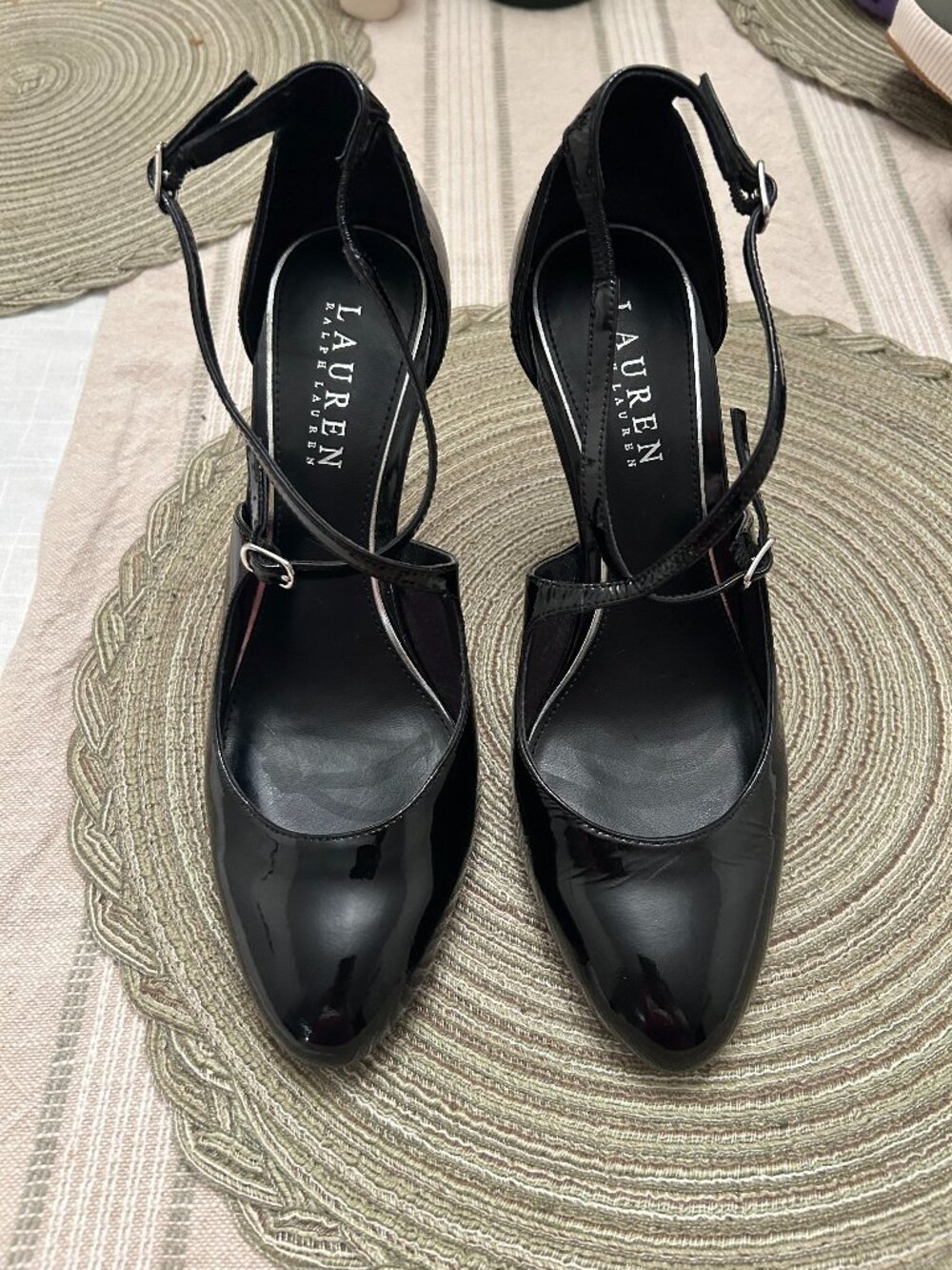 Ralph Lauren Raquel Patent Leather Stiletto Heels W7